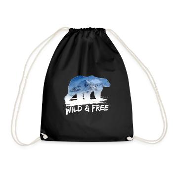 Polar bear polar bear north pole climate change gift - Drawstring Bag - black - Front