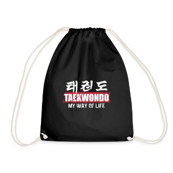 Taekwondo Tae Kwon Do Geschenk Verein MMA - Turnbeutel - Schwarz - Vorne