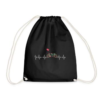 Tandem Tandem Ride Bicycle Bike Ride Holiday - Drawstring Bag - black - Front