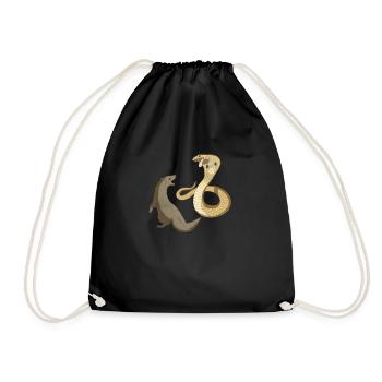 This mongoose vs cobra design is the perfect gift - Drawstring Bag - black - Front