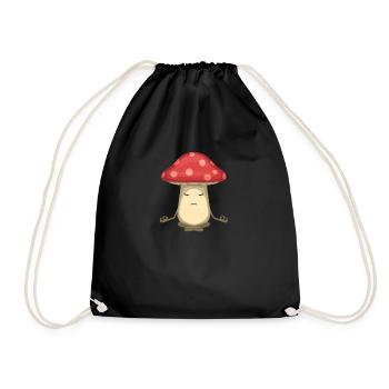 Om meditation fly agaric mushroom Gift Idea - Drawstring Bag - black - Front