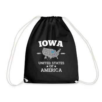 Iowa - Drawstring Bag - black - Front