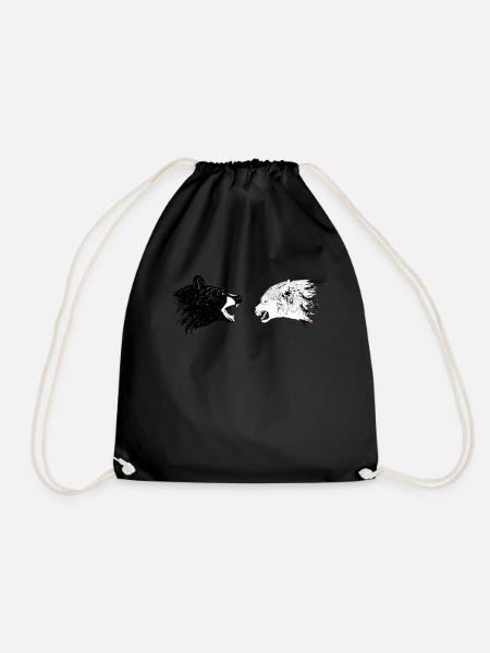 Wolf unf Bär - Turnbeutel - Schwarz
