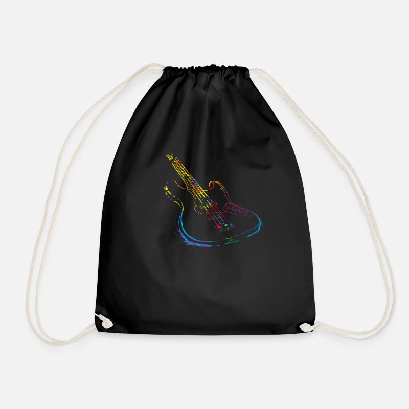 Guitarist Musicians Guitar Gift Idea - Drawstring Bag - black