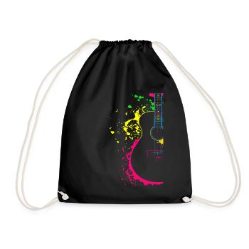 Gitarre Musiker Geschenkidee für Gitarristen - Turnbeutel - Schwarz - Vorne