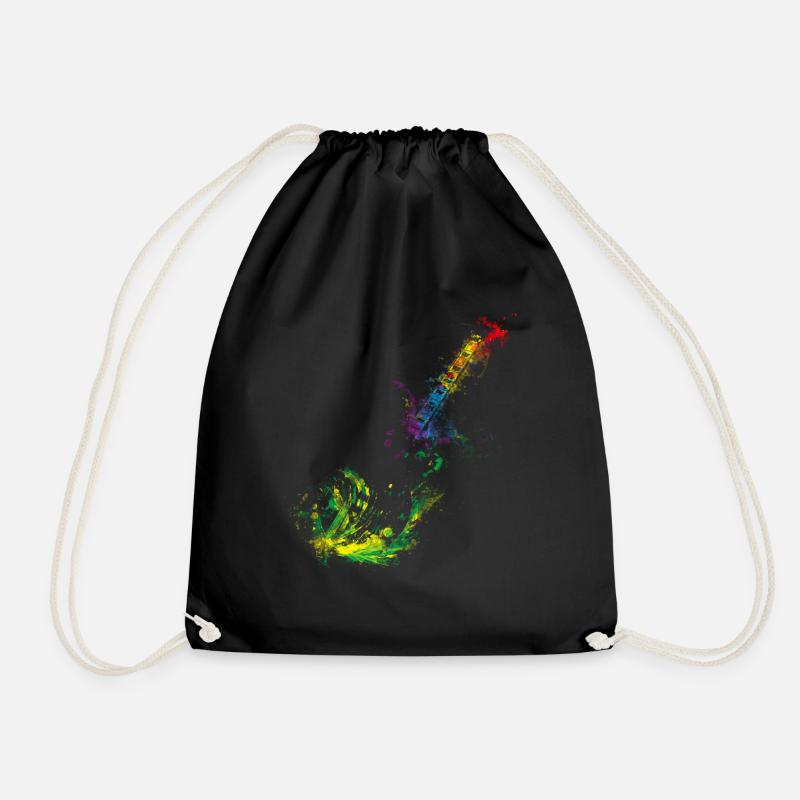 Guitarist Musicians Guitar Gift Idea - Drawstring Bag - black