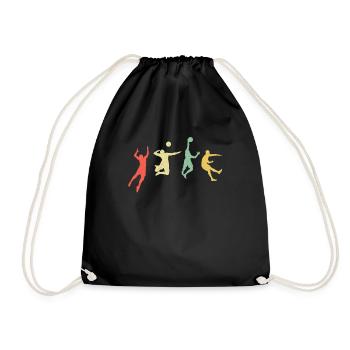 Retro Volleyball - Drawstring Bag - black - Front
