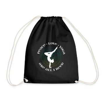 Yoga Hobby Sport Gift - Drawstring Bag - black - Front