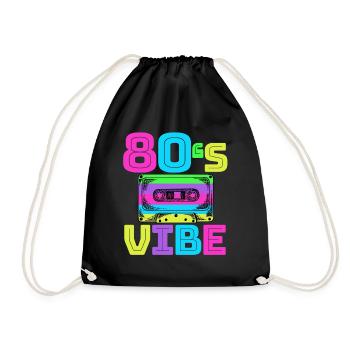 80s Vibe - Retro Vintage 80s Music Gift - Drawstring Bag - black - Front