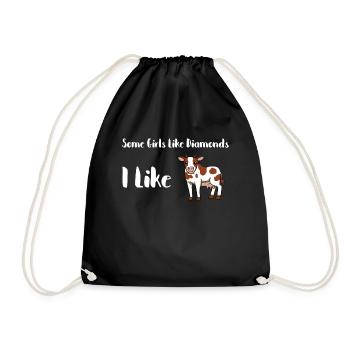 Vache vache fille fermier ferme fermier cadeau - Sac de sport léger - noir - Devant