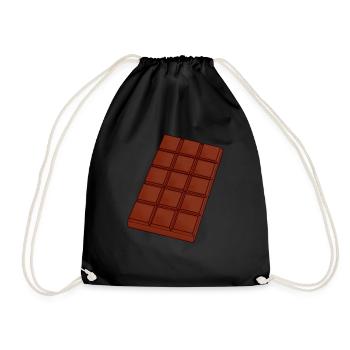 Bar of chocolate milk lovers sugar gift - Drawstring Bag - black - Front