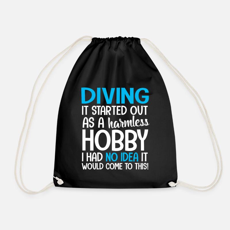 diving - Drawstring Bag - black
