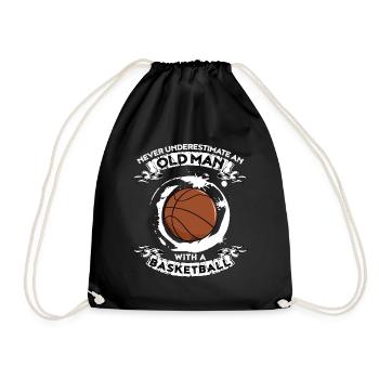 Ne jamais sous-estimer un vieil homme avec du basket - Sac de sport léger - noir - Devant