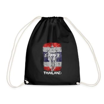 Éléphant de vacances en Thaïlande - Sac de sport léger - noir - Devant