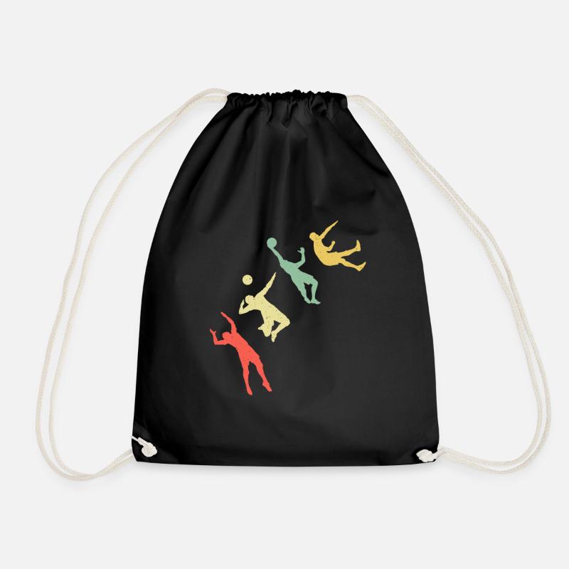 Retro Volleyball - Turnbeutel - Schwarz