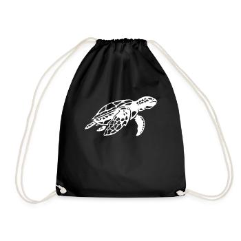 Sea turtle turtle sea island gift - Drawstring Bag - black - Front