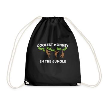 Cooler Affe Monkey - Turnbeutel - Schwarz - Vorne