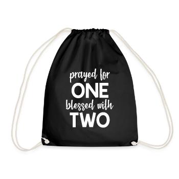 Pregnant twins - Drawstring Bag - black - Front