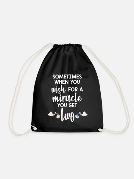 Pregnant twins - Drawstring Bag - black