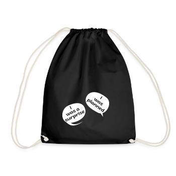 Pregnant mom twins - Drawstring Bag - black - Front