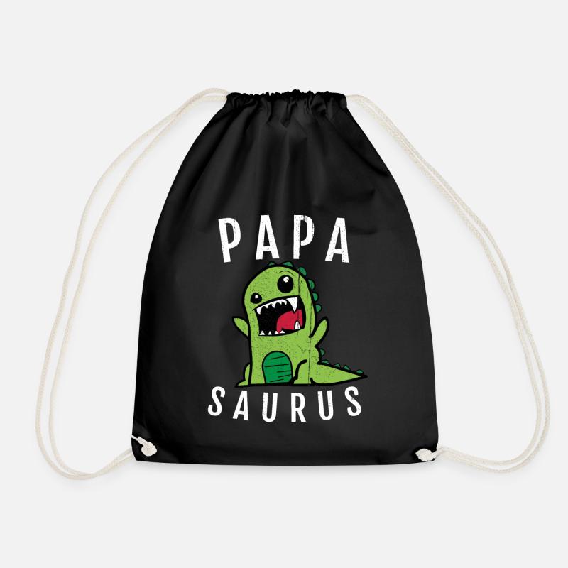 Papa Papasaurus - Turnbeutel - Schwarz
