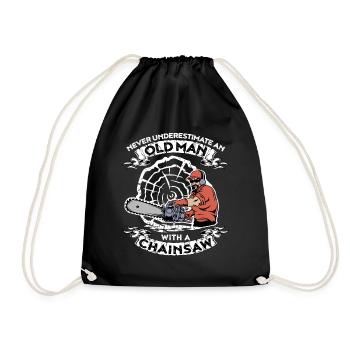 Ne jamais sous-estimer un vieil homme avec une scie à chaîne - Sac de sport léger - noir - Devant