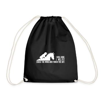 Équitation voler ciel cavalier cheval amour - Sac de sport léger - noir - Devant