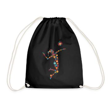 Volleyball Design for girls and women - Drawstring Bag - black - Front