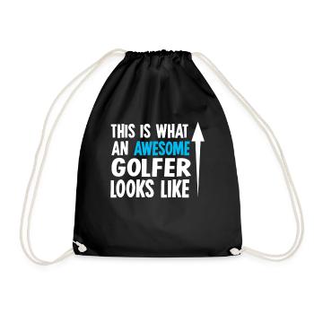 Golfing - Drawstring Bag - black - Front