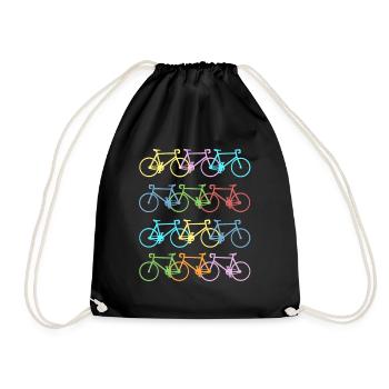 Fahrrad Rennrad Mountainbike Radsport Geschenk - Turnbeutel - Schwarz - Vorne