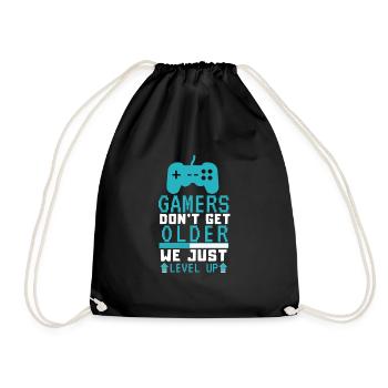 Anniversaire Get Old Gamer Level Up Jeu amusant - Sac de sport léger - noir - Devant