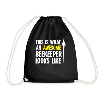 Abeille apiculteur - Sac de sport léger - noir - Devant