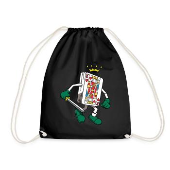 Jeu de cartes King King Poker Deck Deck Casino Holdem - Sac de sport léger - noir - Devant