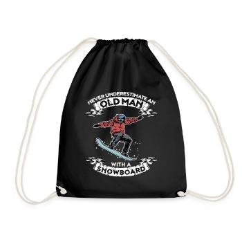 Ne jamais sous-estimer un vieil homme avec un snowboard - Sac de sport léger - noir - Devant