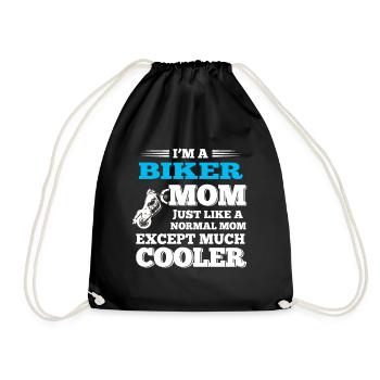 Motorcycle Biker Mama Mom - Drawstring Bag - black - Front