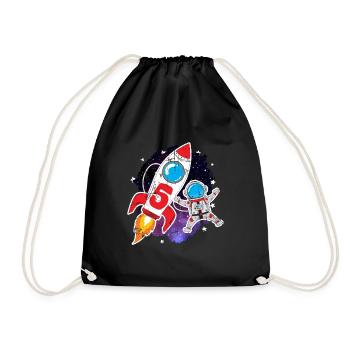 5ème anniversaire de la fusée astronaute spatiale - Sac de sport léger - noir - Devant