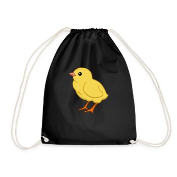 Chick chicken chickens beeping farm farmer - Drawstring Bag - black - Front