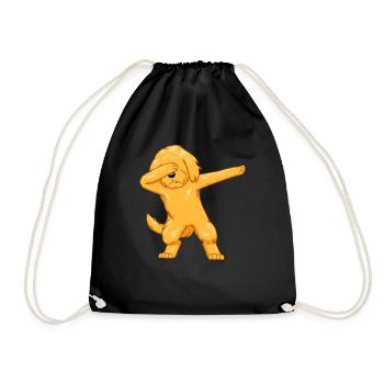 Goldendoodle Puppy Dogs Golden Doodle Gift - Drawstring Bag - black - Front