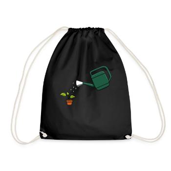 Garden gardening watering flowers plant - Drawstring Bag - black - Front