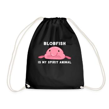 Blobfisch Gesichter Hässlicher Fisch Blob Ozean - Turnbeutel - Schwarz - Vorne