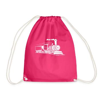 Zug Fahren Eisenbahn Lokomotive Bahnhof Geschenk - Sac de sport léger - fuchsia - Devant