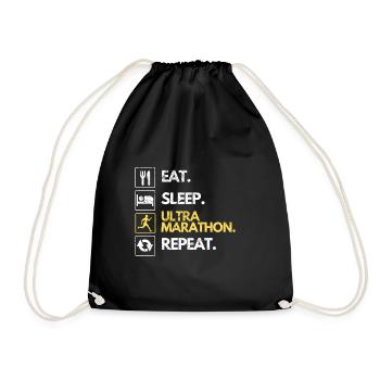 Eat Sleep Ultra Marathon Repeat Running Competition - Drawstring Bag - black - Front