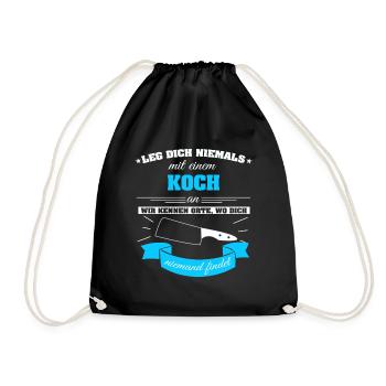 Koch kochen - Turnbeutel - Schwarz - Vorne