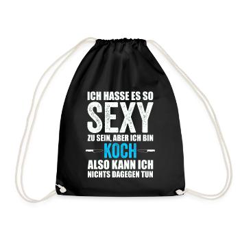 Koch kochen - Turnbeutel - Schwarz - Vorne