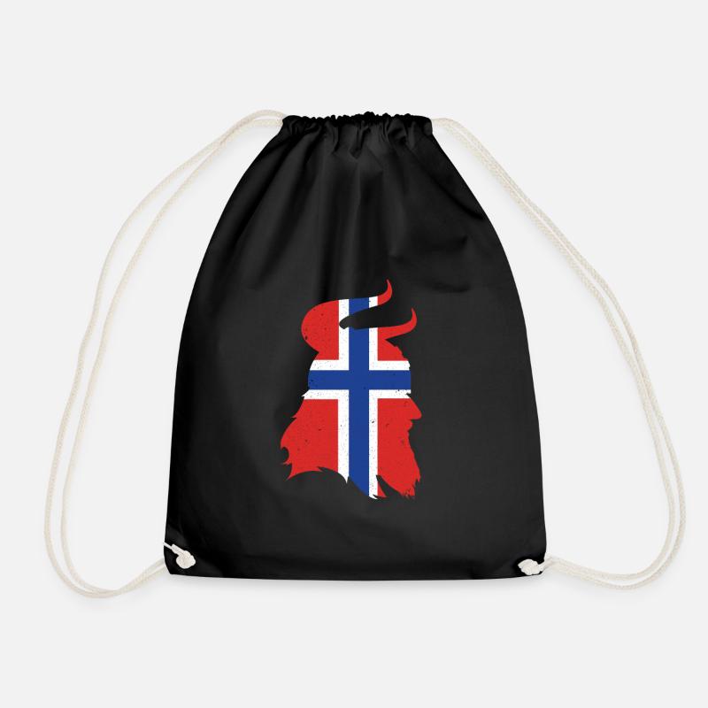 Norwegen Wikinger - Turnbeutel - Schwarz