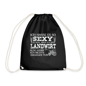 Landwirt Landwirtschaft Bauer Farm - Turnbeutel - Schwarz - Vorne