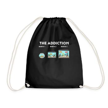 Aquarium Lustiges Aquarium Kaufsucht Geschenk - Turnbeutel - Schwarz - Vorne
