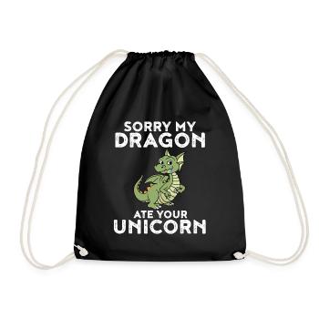 Mein Drache hat dein Einhorn gefressen Lustig - Turnbeutel - Schwarz - Vorne