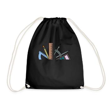 Math school math pupil mathematician - Drawstring Bag - black - Front