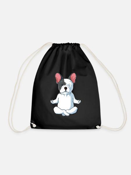 French Bulldog - Drawstring Bag - black